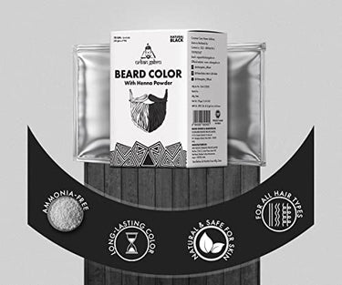 UrbanGabru Beard Color for Men with Henna Powder 70g - Black | No Parabens or Sulphates | Natural Beard Color